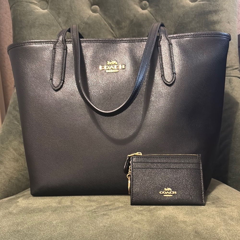Coach Black Tote Bag and Wallet Set